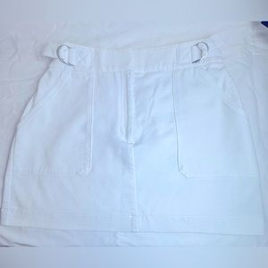 EXPRESS | High Waisted Cargo Mini Skirt | White | M